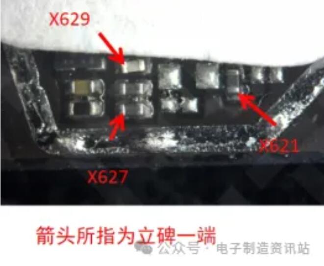 NG器件立碑分布区域及立碑方向统计